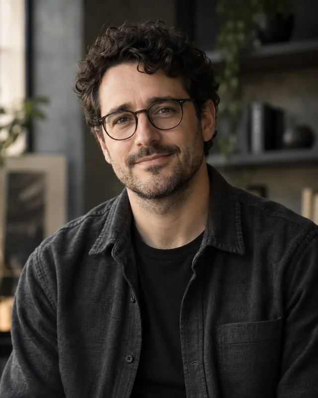 Fictional portrait of Elias Rowan, VersoDev co-founder and technical director.